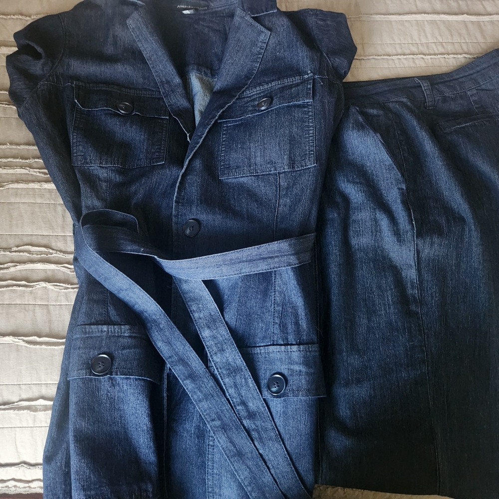 Ashley Stewart Size 12 Blue Jean 2 piece
